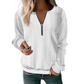 Damen-Sweatshirt mit Zopfmuster und halblangem Reißverschluss