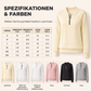 Damen-Sweatshirt mit Zopfmuster und halblangem Reißverschluss