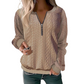 Damen-Sweatshirt mit Zopfmuster und halblangem Reißverschluss