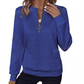 Damen-Sweatshirt mit Zopfmuster und halblangem Reißverschluss