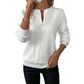 Damen-Sweatshirt mit Zopfmuster und halblangem Reißverschluss