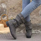 👢🔥 Bestseller –  Damen Stiefeletten mit niedrigem Absatz und Schnalle