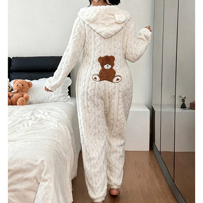 🧸✨ Jetzt im Trend – Kuschelige Wärme & süßer Komfort – Bären-Kapuzen-Overall