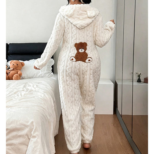 🧸✨ Jetzt im Trend – Kuschelige Wärme & süßer Komfort – Bären-Kapuzen-Overall