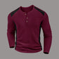 📢🎉50%Rabatt!!!🛍️✨Herren Henley-Shirt aus Waffelstrick im Color-Block-Design