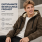 Herren Winter Kapuzenjacke mit Reißverschluss und Fleecefutter