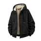 Herren Winter Kapuzenjacke mit Reißverschluss und Fleecefutter