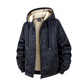 Herren Winter Kapuzenjacke mit Reißverschluss und Fleecefutter