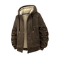 Herren Winter Kapuzenjacke mit Reißverschluss und Fleecefutter