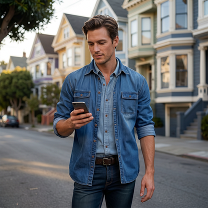 👕✨ Jetzt im Trend – Lockeres Denimhemd – perfekt für Alltag