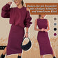 👗🌸 Bestseller – Damen-Set mit Sweatshirt mit schrägen Schultern und ärmellosem Kleid