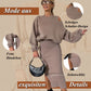 👗🌸 Bestseller – Damen-Set mit Sweatshirt mit schrägen Schultern und ärmellosem Kleid