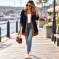🧥🌸 Jetzt im Trend –Damen Plüschjacke mit Revers und Patchwork-Design