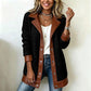 🧥🌸 Jetzt im Trend –Damen Plüschjacke mit Revers und Patchwork-Design