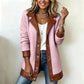 🧥🌸 Jetzt im Trend –Damen Plüschjacke mit Revers und Patchwork-Design