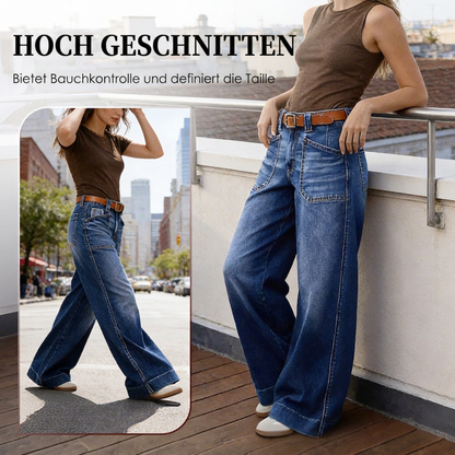 Damen High-Waist Weite Jeans