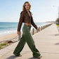 Damen High-Waist Weite Jeans