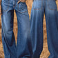 Damen High-Waist Weite Jeans