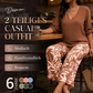 ⭐ Top-bewertet – Damen-Set aus V-Ausschnitt-Bluse und bedruckter Weithose