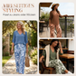 Damen-Set aus V-Ausschnitt-Bluse und bedruckter Weithose