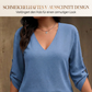 Damen-Set aus V-Ausschnitt-Bluse und bedruckter Weithose
