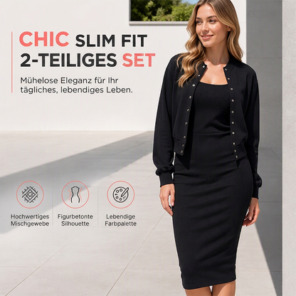 Elegantes Trägerkleid mit kurzer Jacke für Damen, 2-teiliges Set