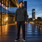 Herren-Fleecejacke mit Kapuze und Reißverschluss