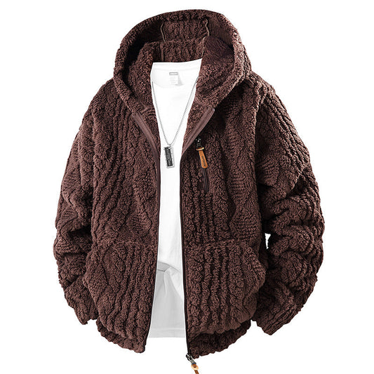 👚Bestseller – Herren-Fleecejacke mit Kapuze und Reißverschluss