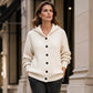 Strick-Cardigan mit Zopfmuster und Kapuze für Damen