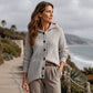 Strick-Cardigan mit Zopfmuster und Kapuze für Damen
