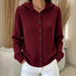 Strick-Cardigan mit Zopfmuster und Kapuze für Damen