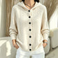 Strick-Cardigan mit Zopfmuster und Kapuze für Damen