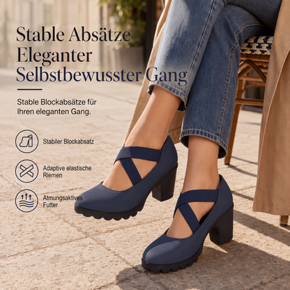 📢📢50%Rabatt!!!🎉✨Mary-Jane-Schuhe für Damen mit runder Spitze, überkreuzten Riemen, Blockabsatz, Plateau und Cut-Out-Ausschnitten, hochhackig