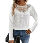Langarm-T-Shirt für Damen mit Spitzen-Applikationen
