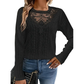 Langarm-T-Shirt für Damen mit Spitzen-Applikationen