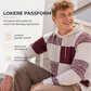 Herren-Casual-Kapuzenstrickpullover mit karierten Patchwork-Elementen