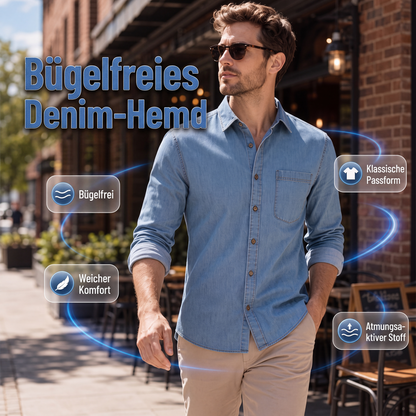 👔 50% Rabatt | Weniger Bügeln, länger gepflegt – Herren Jeanshemd
