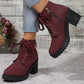 📢📢50%Rabatt!!!🎉✨Damen-Stiefeletten mit Blockabsatz und Plateausohle