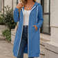 📢📢50%Rabatt!!!🎉✨Lange Kapuzenjacke mit Reißverschluss für Damen