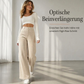 Damen-Cord-Hochbund-Hosen mit weitem Bein