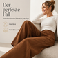 Damen-Cord-Hochbund-Hosen mit weitem Bein