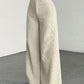 Damen-Cord-Hochbund-Hosen mit weitem Bein