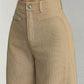 Damen-Cord-Hochbund-Hosen mit weitem Bein