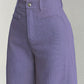 Damen-Cord-Hochbund-Hosen mit weitem Bein