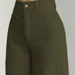 Damen-Cord-Hochbund-Hosen mit weitem Bein