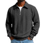 Herren-Casual-Strickpullover mit Halb-Reißverschluss und Zopfmuster