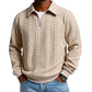 Herren-Casual-Strickpullover mit Halb-Reißverschluss und Zopfmuster