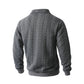Herren-Casual-Strickpullover mit Halb-Reißverschluss und Zopfmuster
