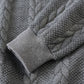 Herren-Casual-Strickpullover mit Halb-Reißverschluss und Zopfmuster