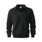 Herren-Casual-Strickpullover mit Halb-Reißverschluss und Zopfmuster